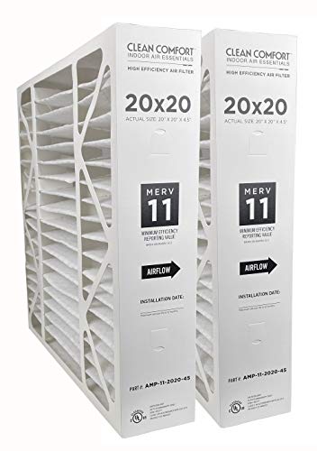 Clean Comfort AMP-11-2020-45 (2-Pack) - 20 x 20 x 4.5 Media Air Filter MERV 11