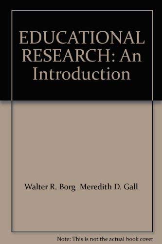EDUCATIONAL RESEARCH: An Introduction 0582280192 Book Cover