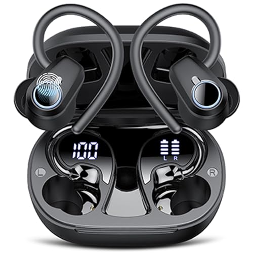 Auriculares Inalambricos Deportivos, 50h Auriculares Bluetooth 5.3 Ultraligero Con Hd Mic Hifi Estéreo, Enc Cancelacion Ruido, Pantalla Led, Ip7 Impermeable Cascos Inalambricos, Negro Aburrido Auriculares Inalambricos Deportivos, 50h Auriculares Bluetooth 5.3 Ultraligero Con Hd Mic Hifi Estéreo, Enc Cancelacion Ruido, Pantalla Led, Ip7 Impermeable Cascos Inalambricos, Negro Aburrido