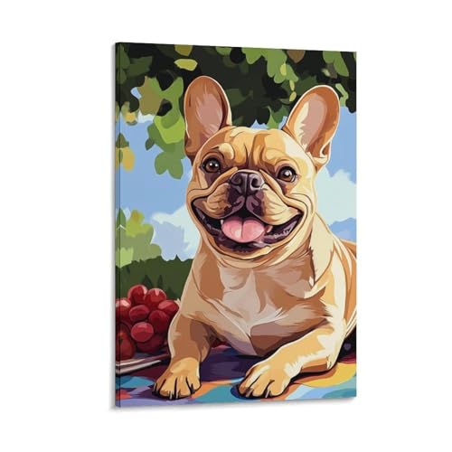Bulldog français murale peinture sur toile affiche haut de gamme