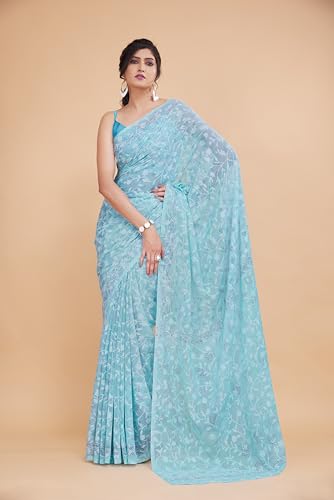 Image of Garden Vareli Summer Roganza Viscose Brasso Floral Print Christmas Special Saree