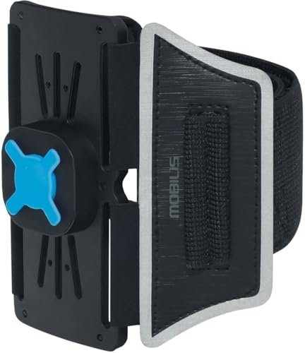 MOBILIS Brassard de Sport Anti-dérapant et Ajustable, Brassard Running pour Smartphone Universel, Porte-Clés Noir
