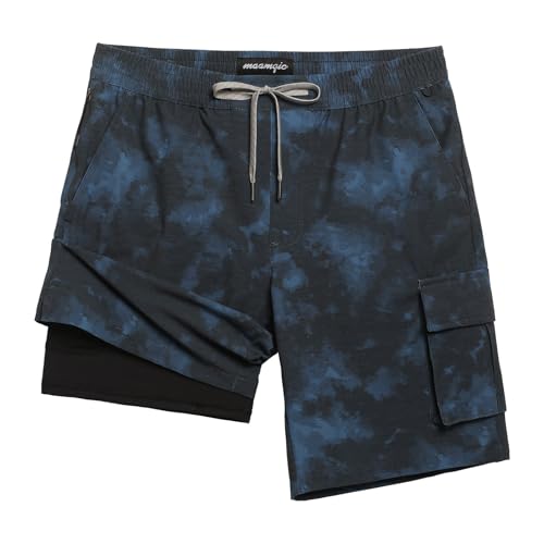 maamgic Mens Swim Trunks with Compression Liner 9 inch Quick Dry ...