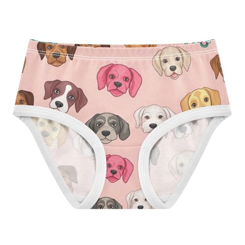 Colorful Dog Pink Toddler Girls Panties, Girls' Underwear, 2T–8 Years