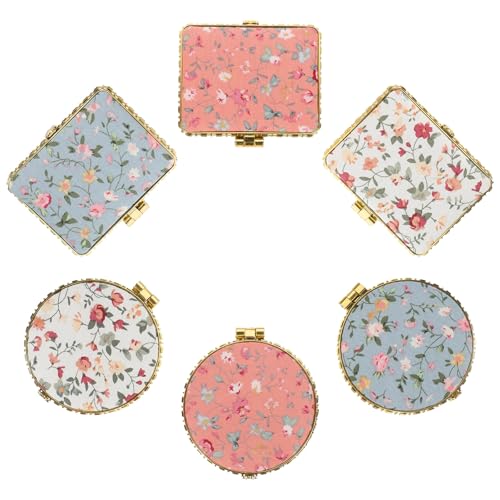 Miroir de maquillage portable compact pliable double face verre - 2