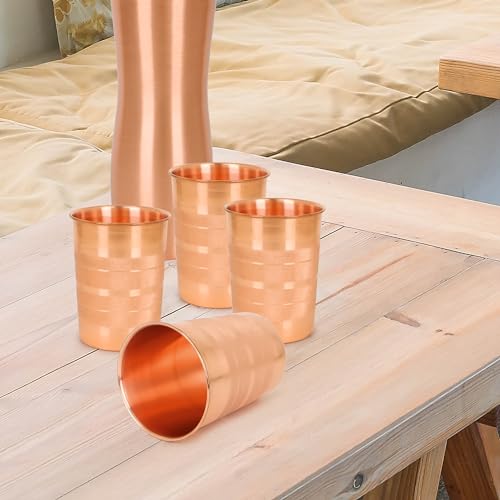Miniatura 3 de Zap Impex Vaso De Agua De Cobre, Cobre Puro, Beneficios Ayurvédicos Para La Salud, 250 Ml, Para Uso Diario 4