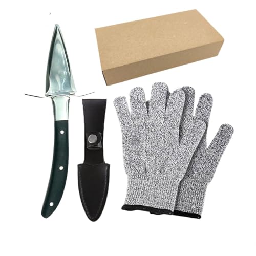 QUMMFA Oyster Shucking Knife, Oyster Knife, Sturdy Sharpness Openerfor All Kinds of Shells, and Level 5 Cut Resistant Glove (XL)