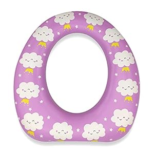 EUROXANTY Toiletbril voor kinderen, toiletverlooper, wc-adapter voor kinderen, universeel, 30 x 29 x 6 cm, roze wolken
