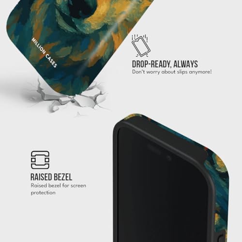 Image of MILLION CASES Back Cover Case for iPhone 15 Pro Scratch Resistant Anti-Slip Polycarbonate Shockproof Protective Durable Feral Spirit Crystal Case for Men & Boys