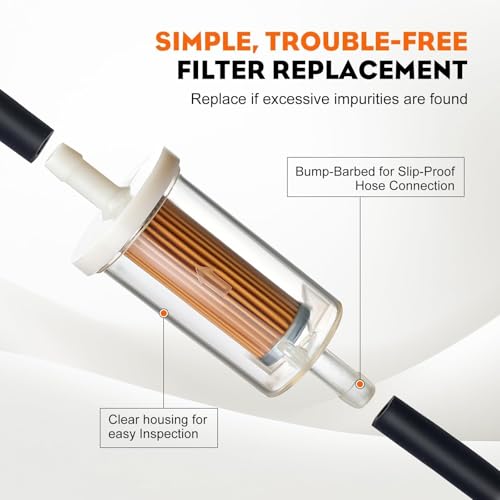HIPA 845125 695666 Fuel Filter for Brigs and Straton 691035 493629 MTD Craftsman Troy Bilt John-D-eer D100 D105 D110 D120 D125 Lawn Mower Tractor 1/4\" Gas Fuel Filter - Thumbnail 5