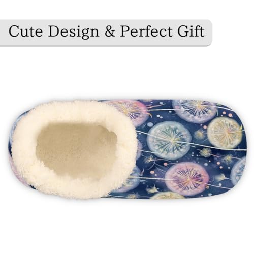 Colorful Dandelions Pattern Slippers for Women Slipper Socks Soft Fuzzy House Slippers Shoes for Indoor Bedroom, Winter Cozy Christmas Gifts3