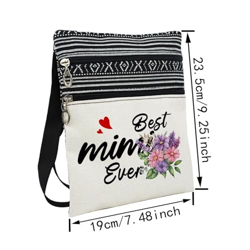 Best Mimi Ever Messenger Bag Small Ethnic Pattern Printed Adjustable Strap Crossbody Zipper Bag Phone Bag Wallet Cute Shoulder Handbag for Grandmother Grandma Women2