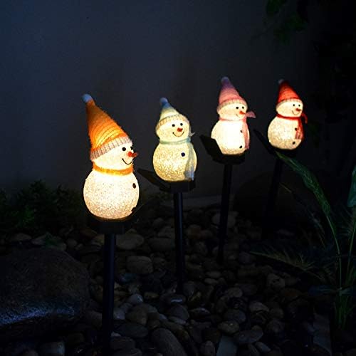 AAOTE Solar Garden Light, Outdoor Waterproof Snowman Solar Garden Stake Light voor Patio Yard Walkway Decor (rood) photo 3