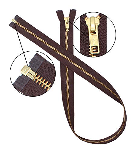 27" Medium Weight Jacket Zipper Ykk #5 Brass ~ Separating ~ 570 Brown (1 Zipper/Pack) #TOP3