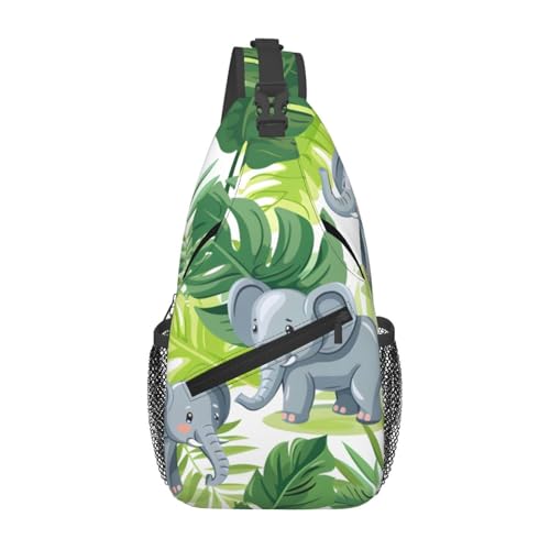 Bolso bandolera sling con dibujo de elefante y tortuga miniatura 1