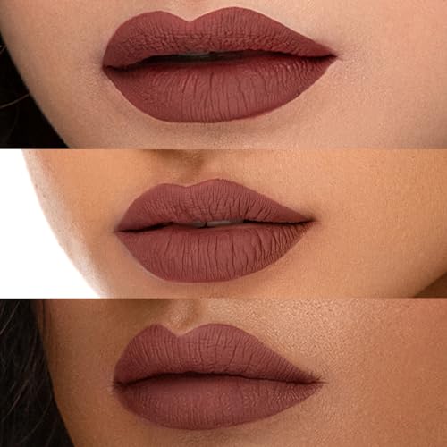 Image of SUGAR Cosmetics Smudge Me Not Liquid Lipsticks for Women | Transferproof & Waterproof | Lasts 12+ Hours | Matte Lipstick | 4.5ml - 14 Teak Mystique (Warm Brown)