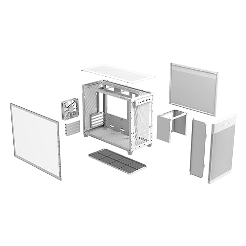 ASUS Prime AP201 Tempered Glass (Blanc) – Boîtier PC gaming MicroATX (support de radiateur jusqu'à 360 mm, panneaux latéraux sans outil, panneau avant USB 3.2 Gen 2 Type-C)