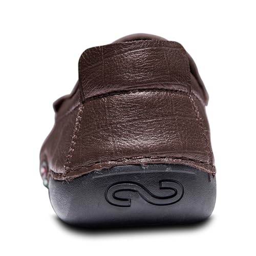 Loafers for Men Genuine Leather Stitching Detailed Round Toe Anti-Slip Fashion Slip On Flexible Comfortable Party4