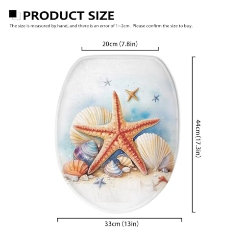 Bivxisrvo Starfish Print Bathroom Toilet Lid Seat Toilet Protector Cover Soft, Dustproof Polyester Fabric Toilet Seat Cover Covers Stains, Stays Clean, Easy To Install - Image 6