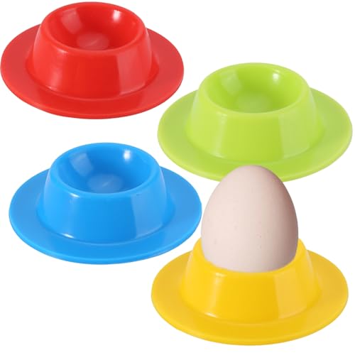 4Pcs Egg Cups Set – Colorful Stackable Egg Holders for Kids & Adults | Fun Breakfast Serving Tray | Durable, Food-Safe, Dishwasher Safe Egg Cups | Perfect for Dining Table & Family Meals