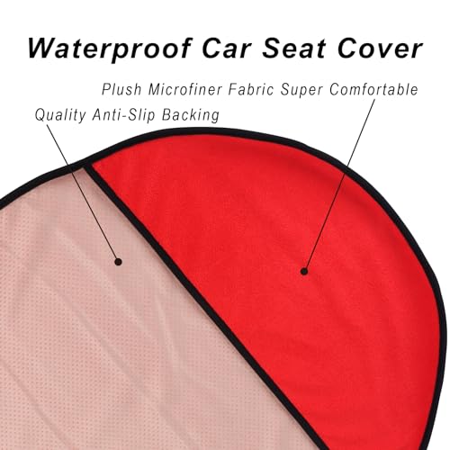Image of Car Seat Cover Protector Front Seats,for Gym Workout,Running,Swimming,Beach and Hiking,Waterproof Sweat Towel Bucket Seat Covers for Cars SUV Trucks (Red, 2Pcs)