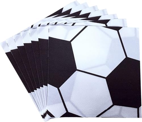 Image of Wanna Party Soccer Theme Paper Napkins - Pack of 20 Football Birthday Disposable Tissues for Kids, Sports Theme Celebrations, Football Decorations & Tableware Supplies