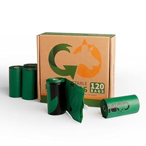 Certified 100% Compostable Poop Bags for Dogs, 120 Count Guaranteed Leak Proof and 20% Extra Thick Dog Waste Bag, 8 Rolls of Plant Based Doggie Poop Bag, No Scented with ASTM D6400 & EN13432