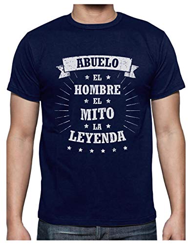 Green Turtle T-Shirts Camiseta para Hombre - Abuelo, El Hombre, El Mito, La Leyenda - Regalo Original para el Abuelo en el Día de los Abuelos, Cumpleaños XX-Large Azul Oscuro Cover