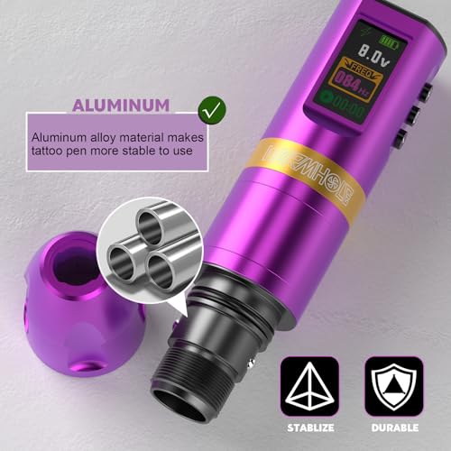 Image of 1,800 mAh Battery Wormhole Tattoo Gun Kit Wireless Tattoo Machine Kit with Digital LED Display Tattoo Kit Smart Tattoo Pen Kit Tattoo Cartridge Needles for Tattooist WTK285