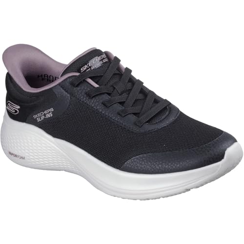 Baskets femme Skechers BOBS Infinity Vapor Glow légères en textile noir de sport