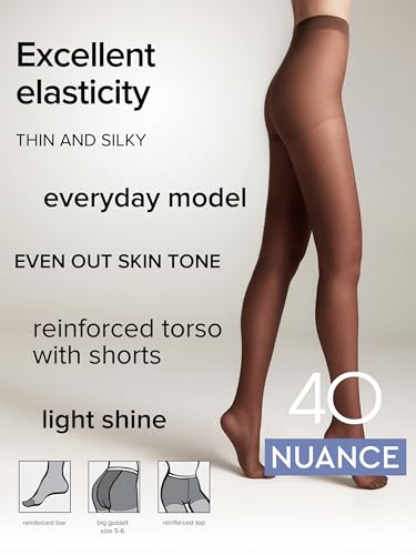 Image of Conte Tights Control Top Semi Opaque Pantyhose Silky Matte Effect Nuance 40 Den