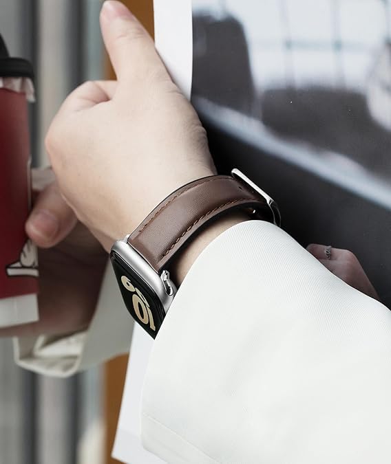 Image of BINLUN Leather Silicone Bands Compatible with Apple Watch 38mm 40mm 41mm 42mm 44mm 45mm 46mm 49mm Sweatproof Replacement Strap for iWatch 11 /10 /9 /8 /7 /6 /5 /4 /3 /2 /1 /Ultra /SE Men Women