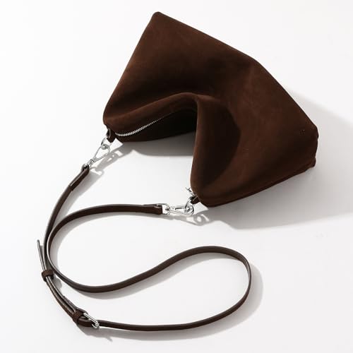 Genuine Leather Suede Tote Bags for Women, Suede Purse Handbag Vintage Slouchy Hobo Shoulder Crossbody Bag4