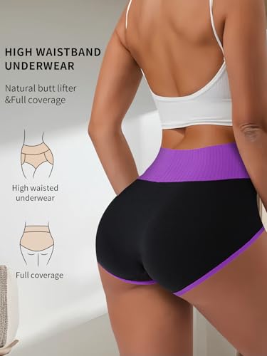 Boy Shorts Underwear for Women High Waisted Girdle Body Boxers Briefs Postpartum Stretch Full Coverage 4 Pack2