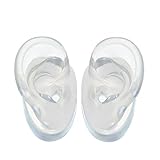 Ear Model Soft Silicone (Pair) - Transparent Flexible Earmold Ear Displays for Acupuncture, Jewelry, Audio Music Recording, Education