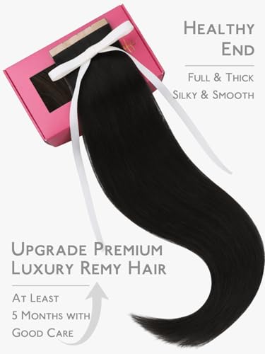 Image of WENNALIFE 3.15 inch Wide Tape in Hair Extensions Human Hair, Tape in Weft