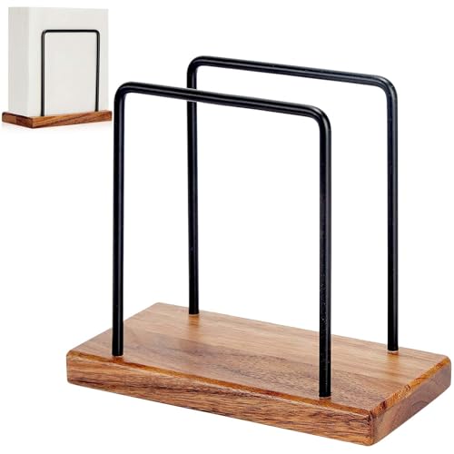 Serviettenhalter Aus Metall, Serviettenhalter Aus Metall Und Holz, Serviettenhalter Primärfarbe, Serviettenspender Für Tisch, Hölzerne Serviettenspender Für Arbeitsplatte Küche Esstisch Esszimmer