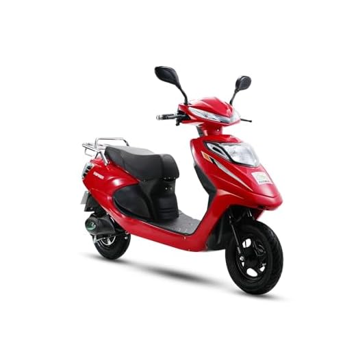 AMO Electric Bike Inspirer EV Lithium Electric Scooter 50Km-60Km per Charge Non- RTO in Red with Portable Charger
