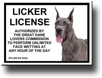 Great Dane Licker License Fridge Magnet No 1