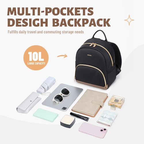 Image of MDODO Small Backpack for Women Lightweight Stylish Mini Backpack Daypack Purses Cute Bookbag for Casual College Travel Daily,fit 10.9Inch iPad,Black