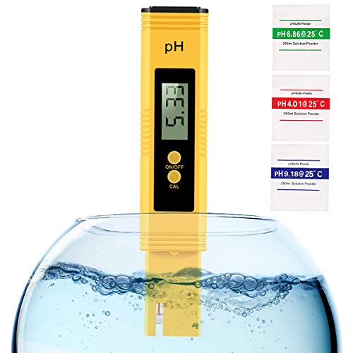 Digital PH Meter, Water Quality Tester with Calibration Solution Powder PH Accuracy 0.01