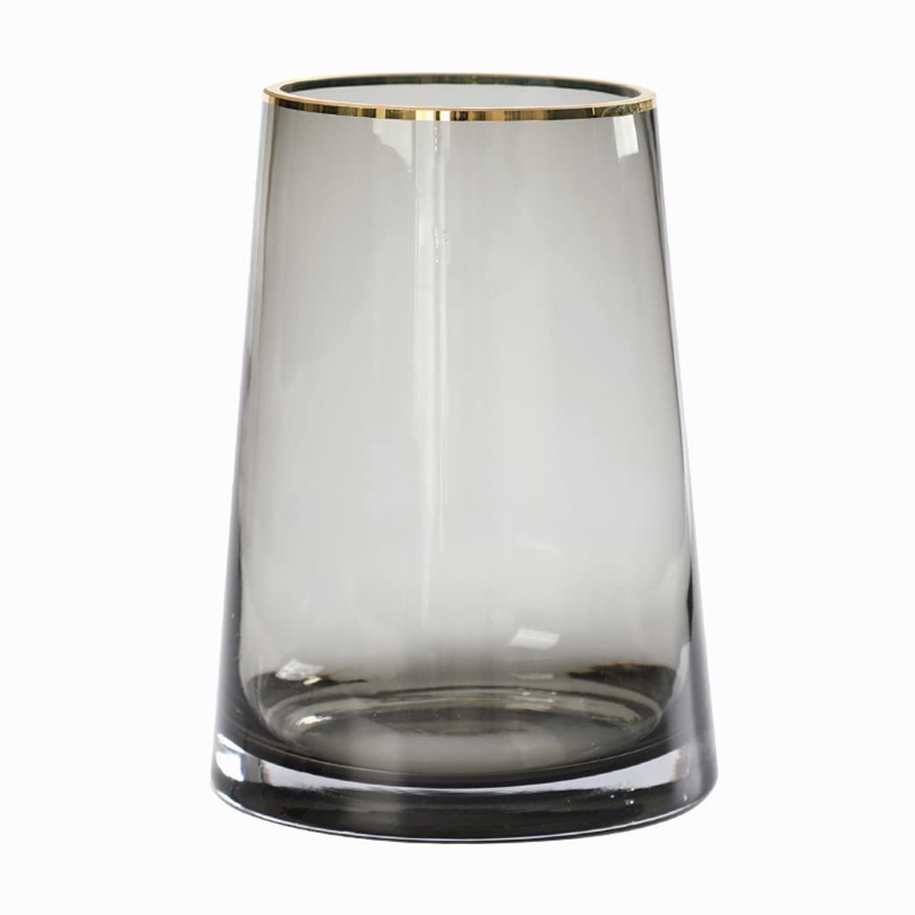 asdchZen Vase,Transparent Straight Glass Vase Floor-To-Ceiling Thickened Vase Arrangement Cylinder Vases For Centerpieces Clear Vase/Gray/8 * 25Cm,Gray-10 * 19.5Cm