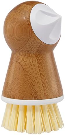 Full Circle Tater Mate Bamboo Potato Brush with Eye Remover, White