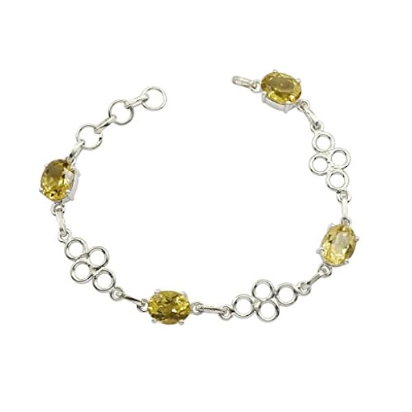 GemsOnClick citrino gioielli gemma bracciale in argento 925 _ GCB281