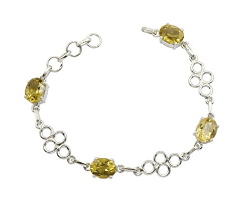 Bracelet en citrine et argent sterling 925 bijoux femme de qualité Gcb281