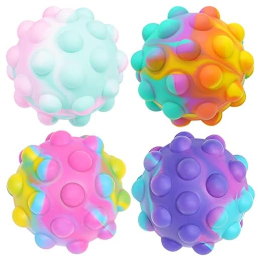 (4 Pcs) Pop It Ball Fidget Toys，Easter Basket Stuffers Stretchy Balls Anxiety Relief Fingertip Toy Early Education Brain Development Toy for Kids and Adults