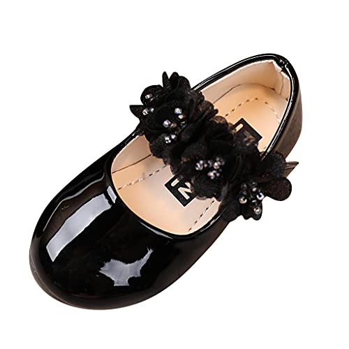 WENDAO Babyschuhe Ballerinas Mädchen Schuhe Krabbelschuhe Kleinkind rutschfest Bowknot Prinzessin Schuhe Prinzessin Schuhe Mädchen kleine Lederschuhe Festliche Schuhe Lackschuhe Blumen Kinderschuhe Cover