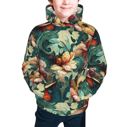 Artistic Abstract Flower Kid Hoodies Boys Sweatshirts Girls Pullover with Pocket3
