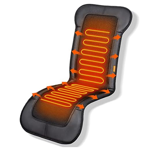 CARSHION Heated Seat Cover,Longer PU Leather Seat Cushion with Fast Heat to Promote Blood Circulation Relieve Fatigue