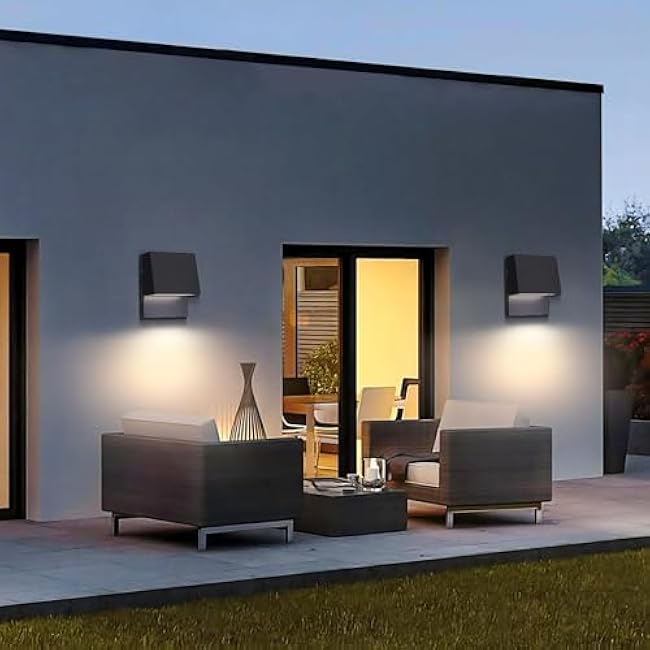 LED Modern Outdoor Wall Light, 15W 3000K, Matte Black, 8 x 3.5 x 10.25 inches, Waterproof, Outdoor, Front Door, Porch, Garden, Garage, Yard, Pathway, Patio, Walkway